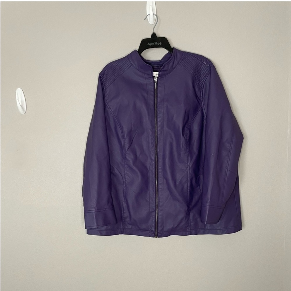 CJ Banks Purple Faux Leather Jacket